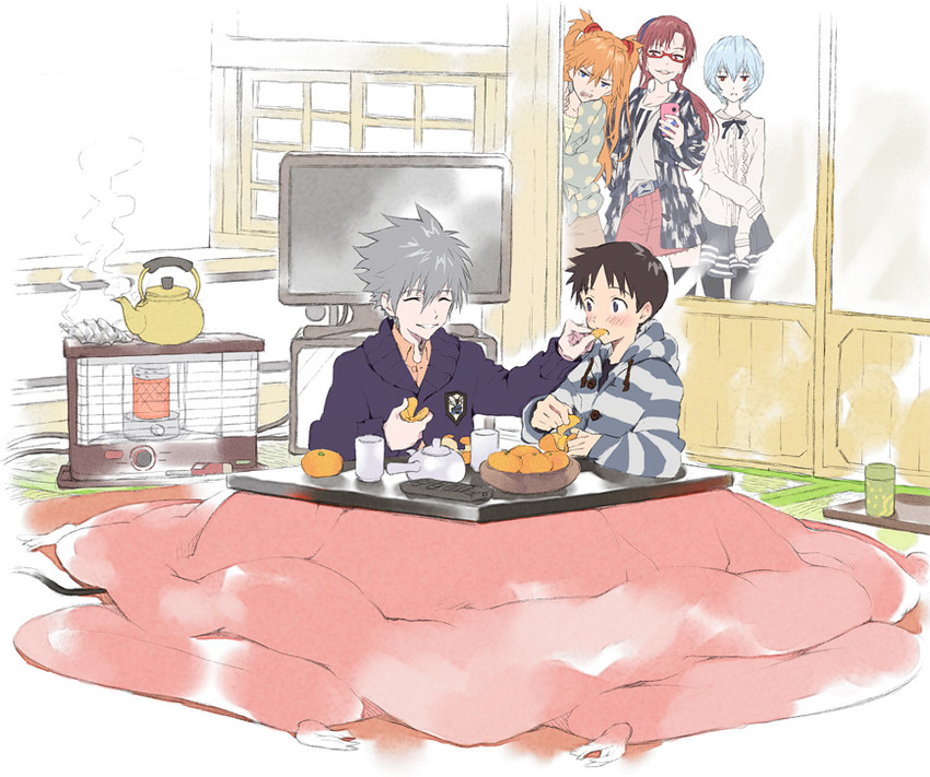 souryuu asuka langley, ayanami rei, ikari shinji, nagisa kaworu, and makinami mari illustrious (neon genesis evangelion and 1 more) drawn by chocolate_sable