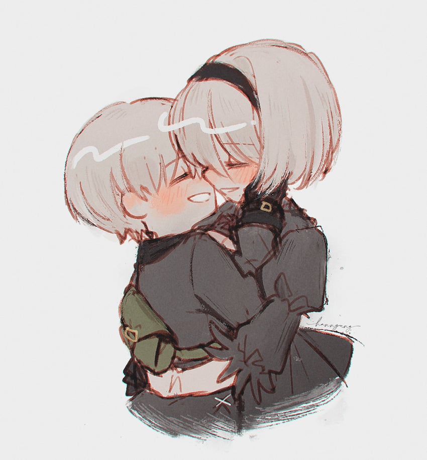 2b and 9s (nier and 1 more) drawn by hn_(artist)