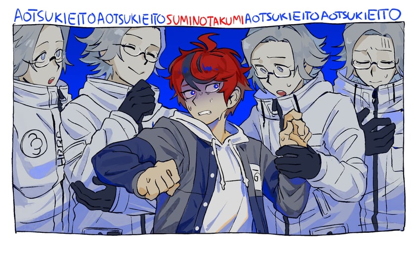 aotsuki eito and sumino takumi (the hundred line -last defense academy-) drawn by ransuteeki
