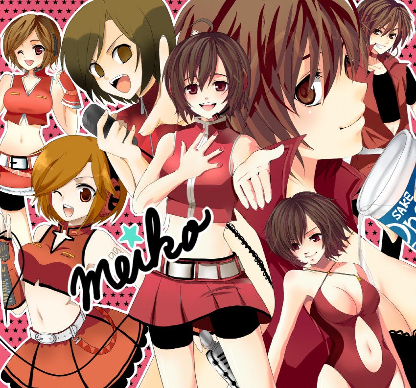 meiko, sakine meiko, and meito (vocaloid and 1 more) drawn by mokorei