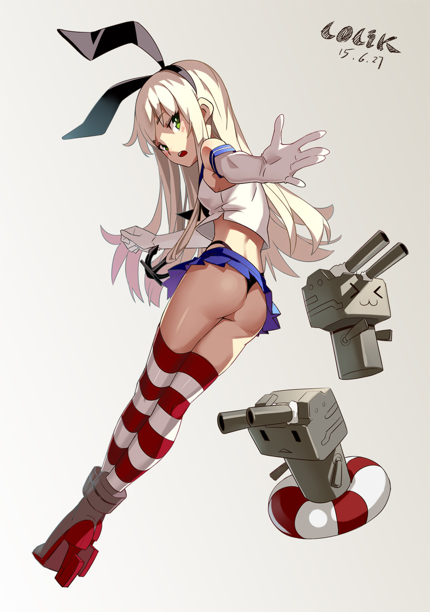 shimakaze and rensouhou-chan (kantai collection) drawn by l.k