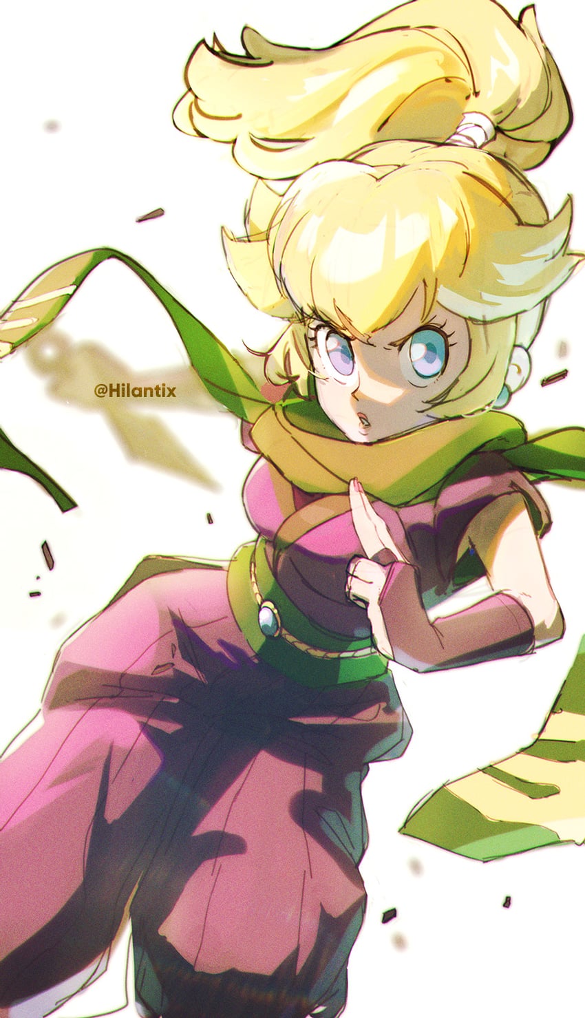 princess peach and ninja peach (mario and 1 more) drawn by hilantix