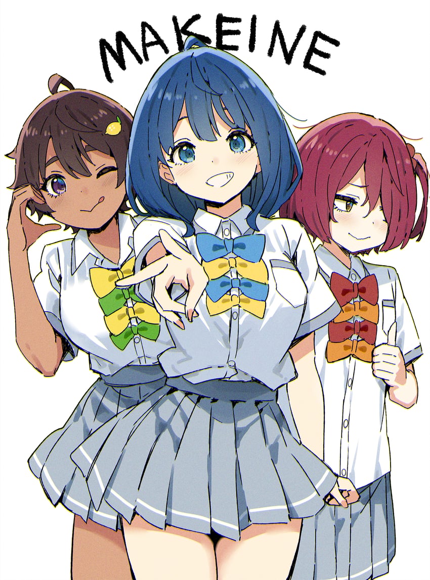yanami anna, yakishio lemon, and komari chika (make heroine ga oo sugiru!) drawn by sky-freedom