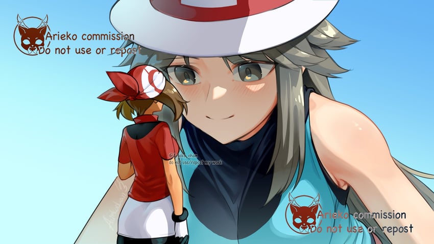 may and leaf (pokemon and 4 more) drawn by ariekochan