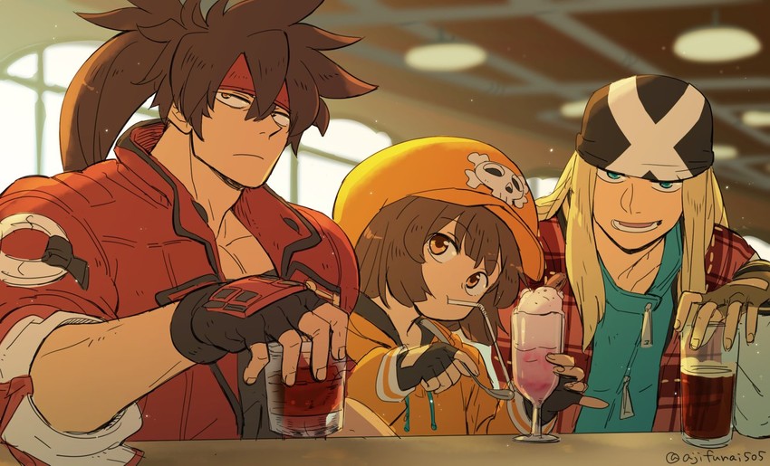 may, sol badguy, and axl low (guilty gear and 1 more) drawn by asaya_minoru