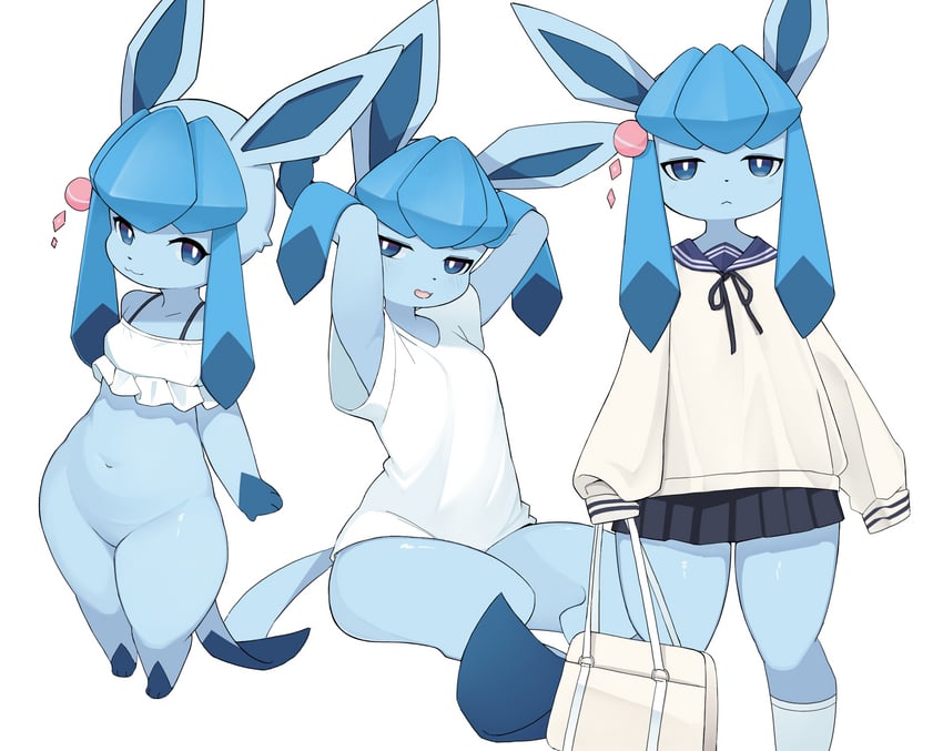 glaceon (original and 1 more) drawn by liteee