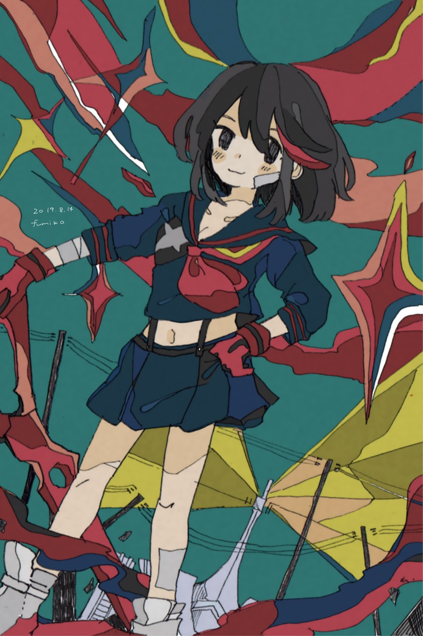 matoi ryuuko and senketsu (kill la kill) drawn by fumiko_(rubra_plumeria)