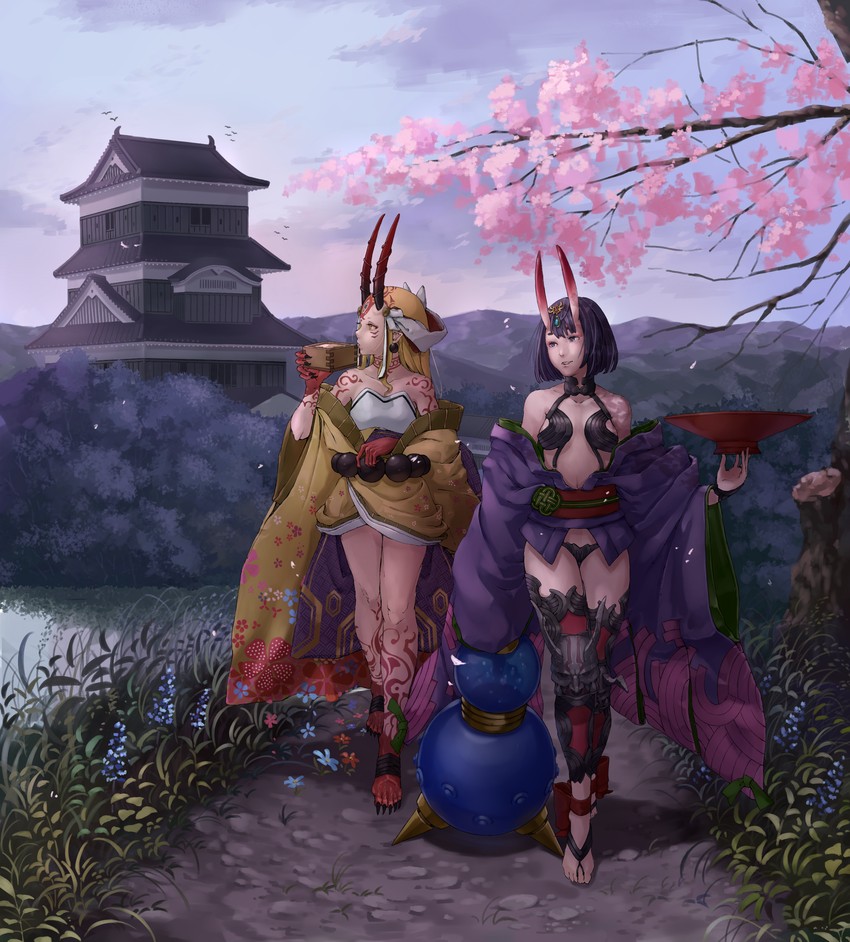 shuten douji and ibaraki douji (fate and 1 more) drawn by nagi_(xx001122)