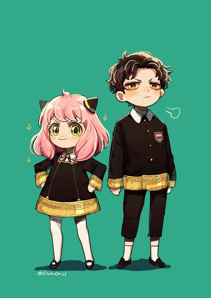 anya and damian desmond (spy x family) drawn by clint_oriel