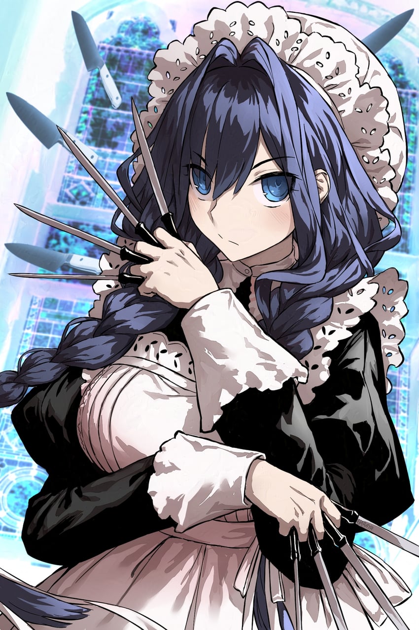 izayoi sakuya and ouro kronii (touhou and 2 more) drawn by haraya_manawari