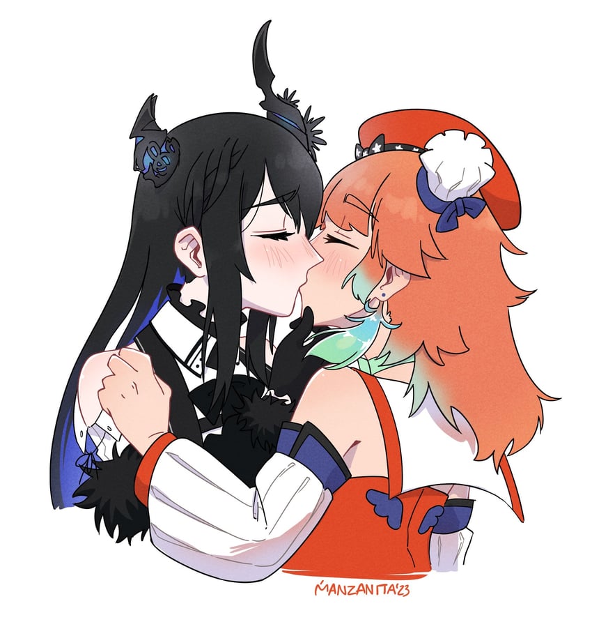 takanashi kiara and nerissa ravencroft (hololive and 1 more) drawn by crmanzana