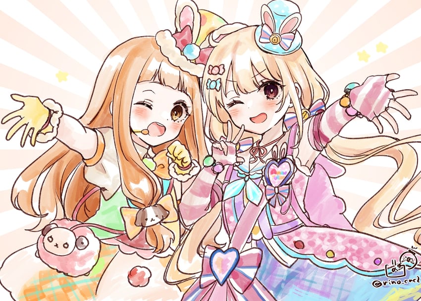 futaba anzu and ichihara nina (idolmaster and 2 more) drawn by rino_cnc