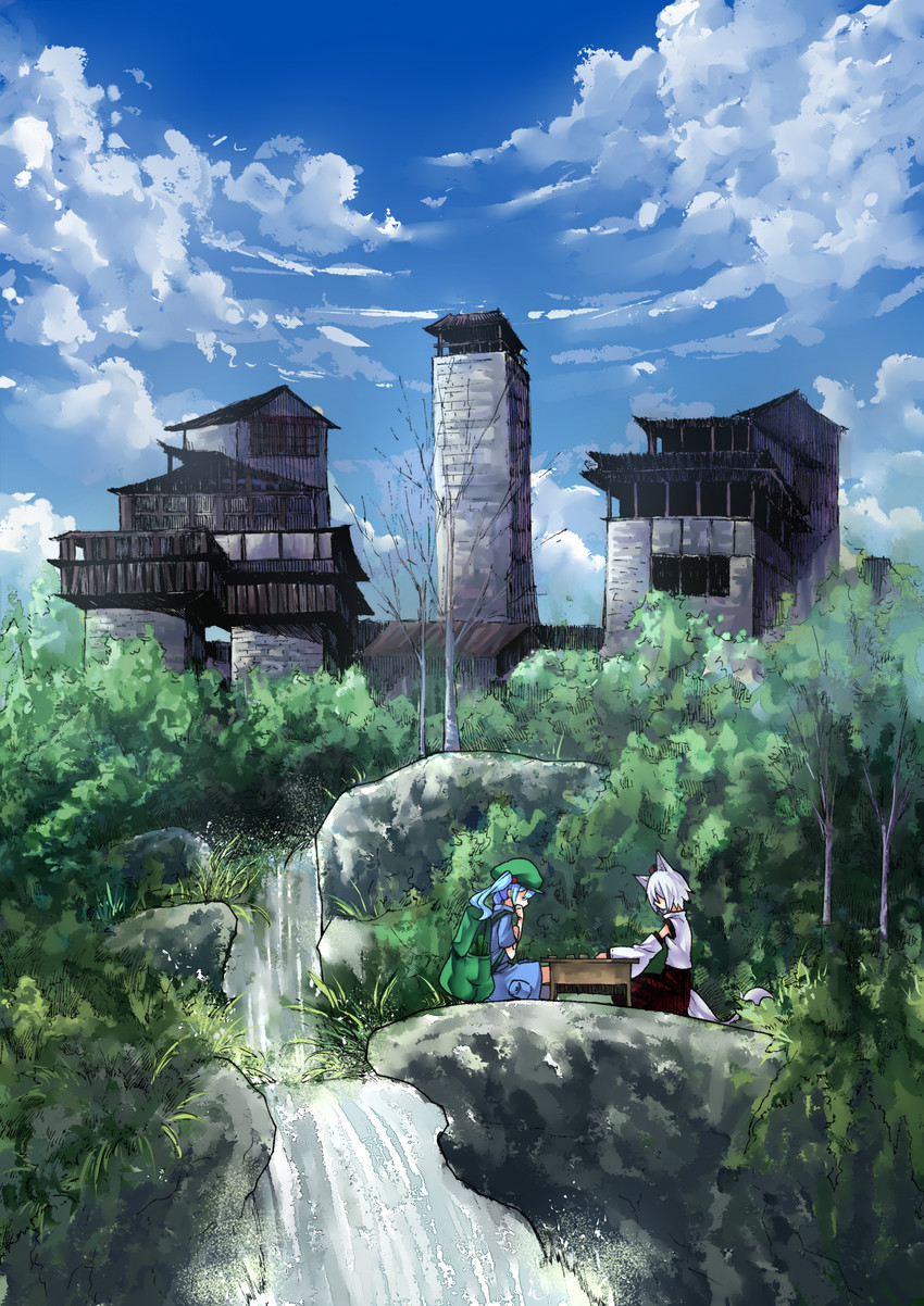 inubashiri momiji and kawashiro nitori (touhou) drawn by beichen_xiaobei