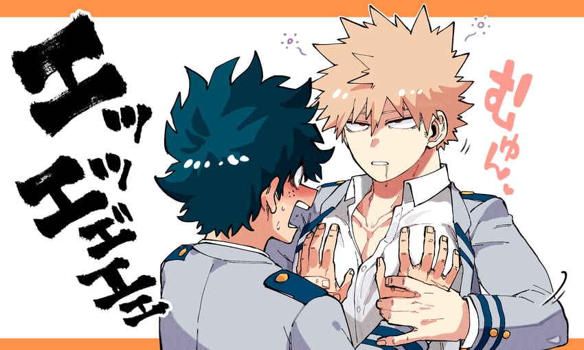 midoriya izuku and bakugou katsuki (boku no hero academia) drawn by yazaki_(yazakc)