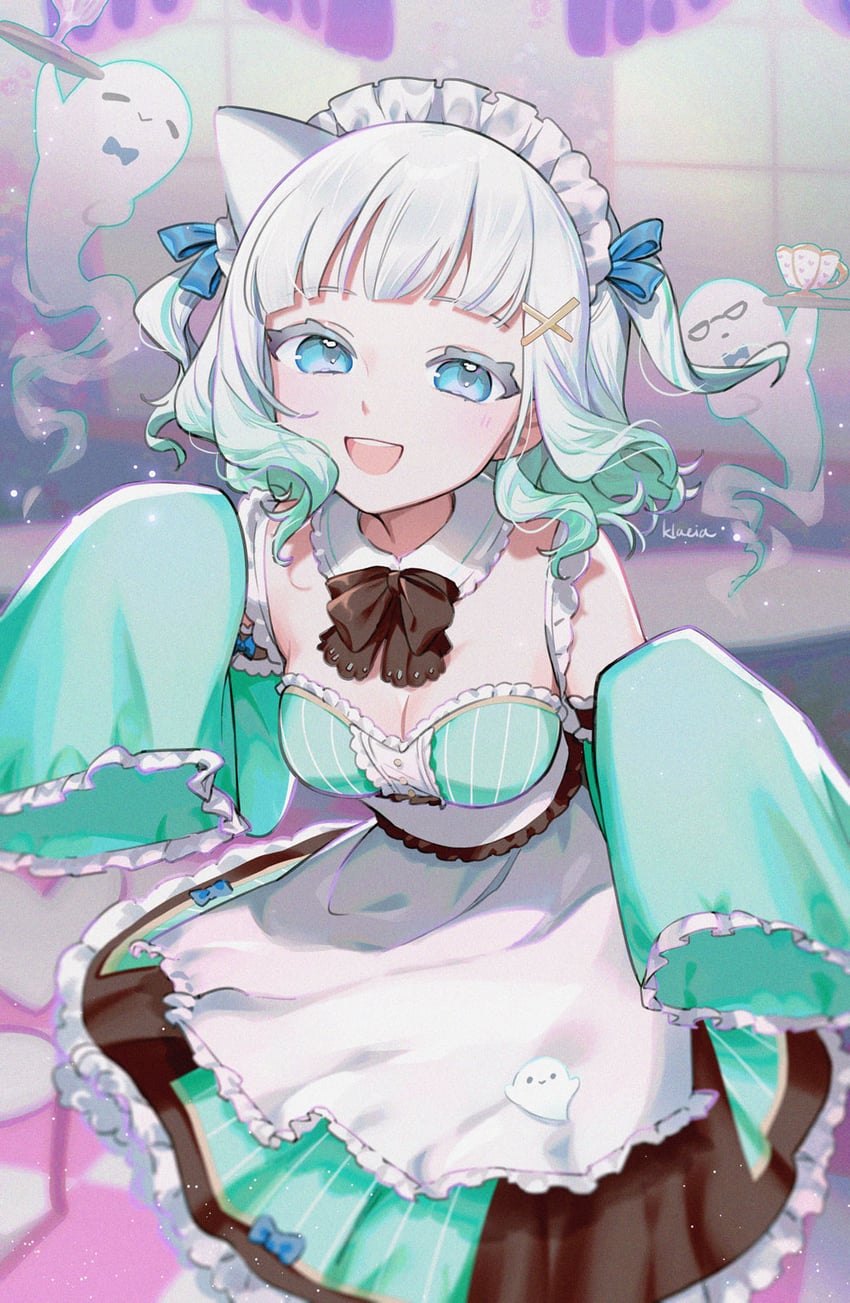mint fantome and wisps (indie virtual youtuber) drawn by klaeia