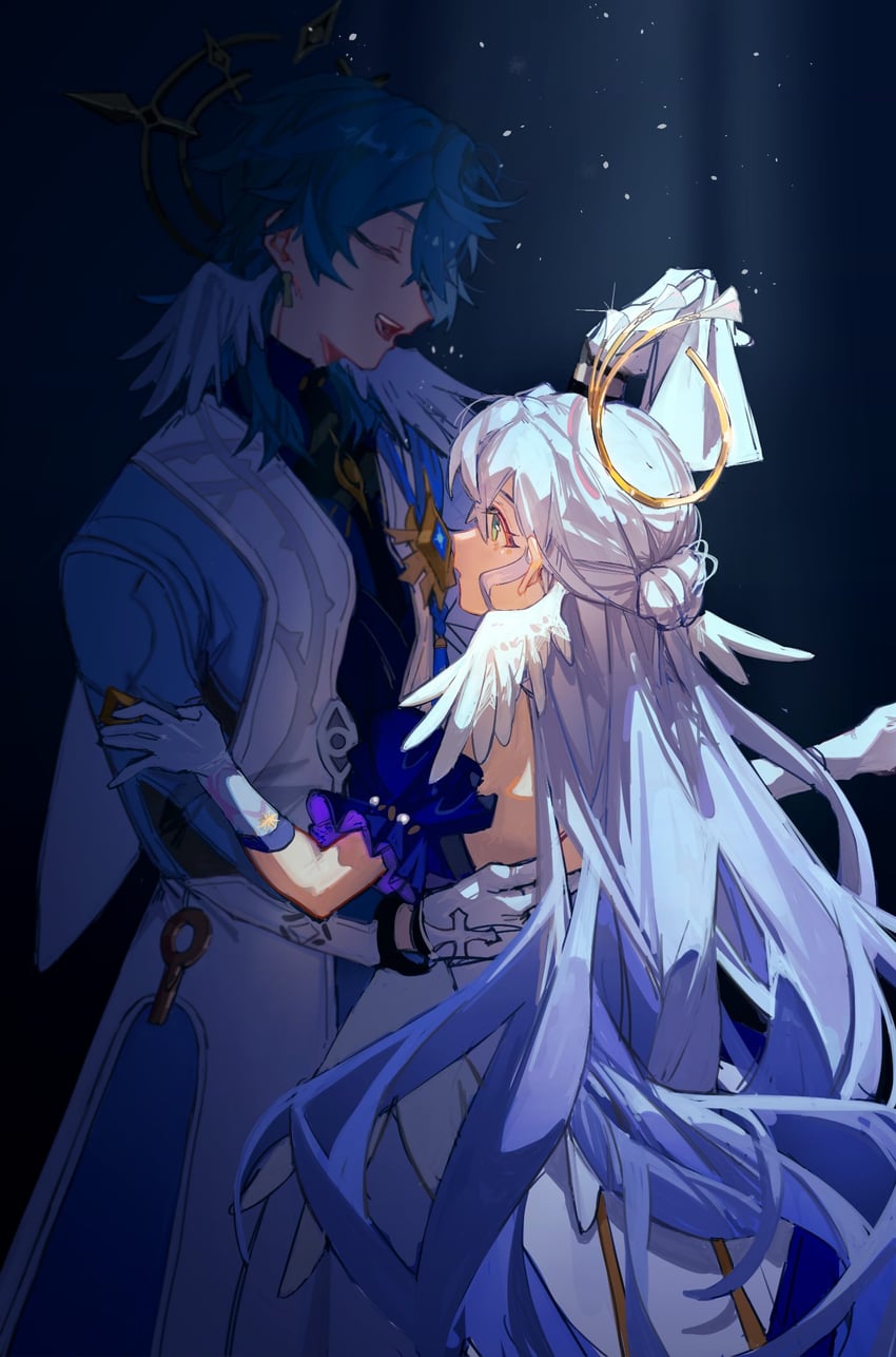 robin and sunday (honkai and 1 more) drawn by kurattes