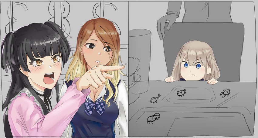 mayuzumi fuyuko, serizawa asahi, and izumi mei (idolmaster and 1 more) drawn by rasprrybe