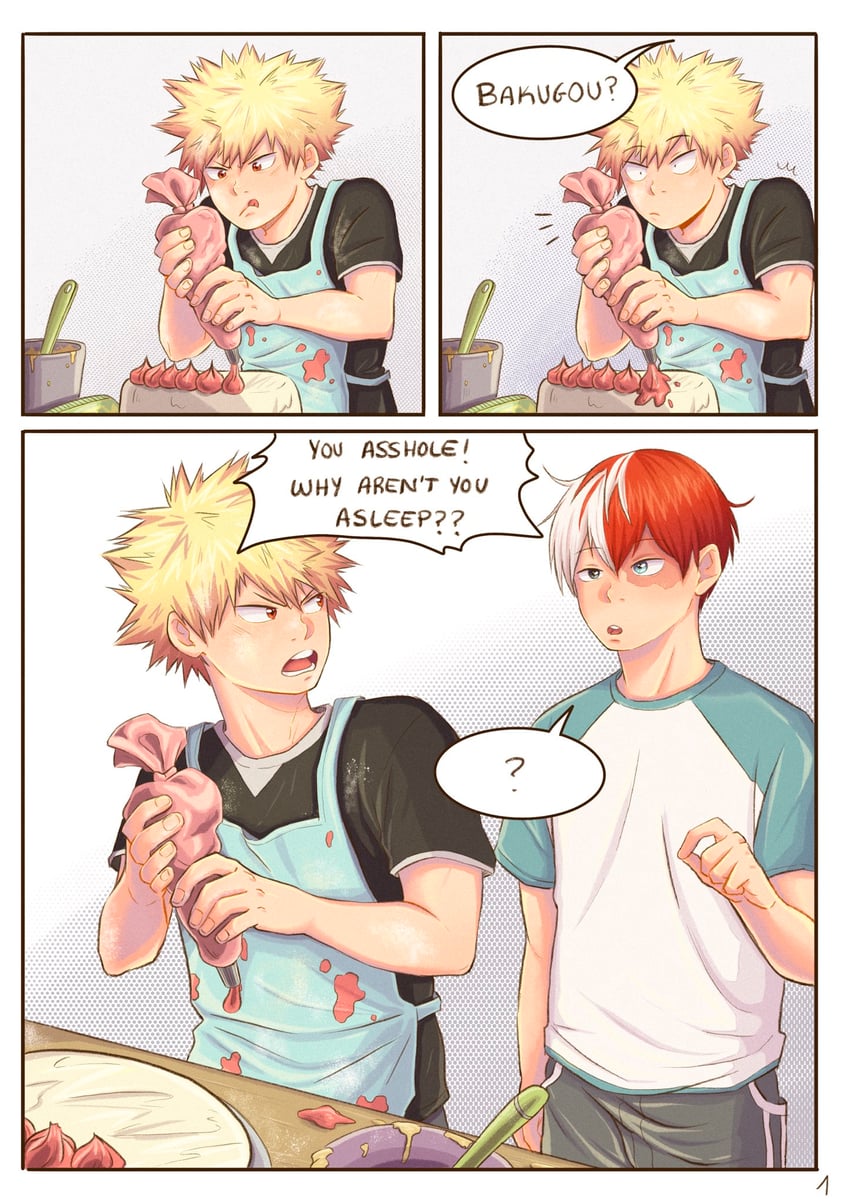 bakugou katsuki and todoroki shoto (boku no hero academia) drawn by ainudraws