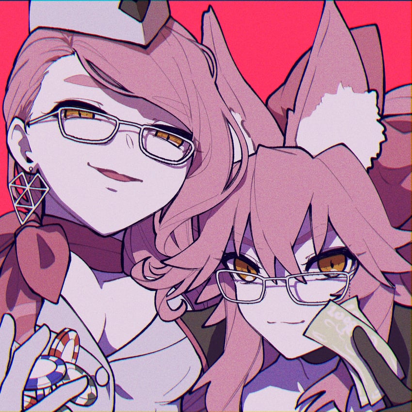 tamamo and koyanskaya (fate and 1 more) drawn by kio_(kiopomem32)