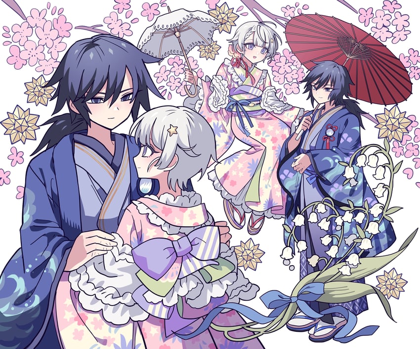 tomioka giyuu (original and 1 more) drawn by meremero