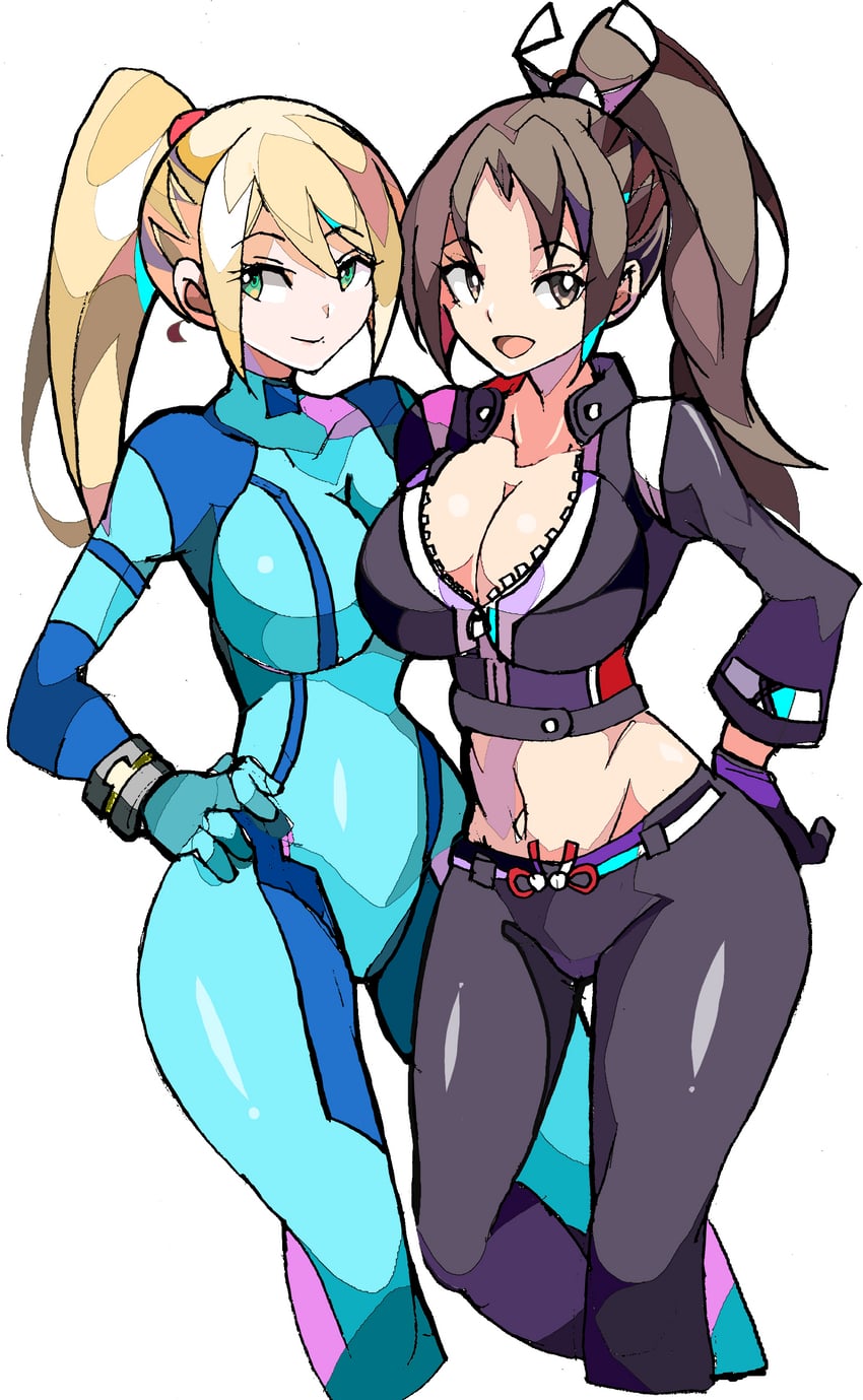 samus aran and shiranui mai (metroid and 2 more) drawn by enpe