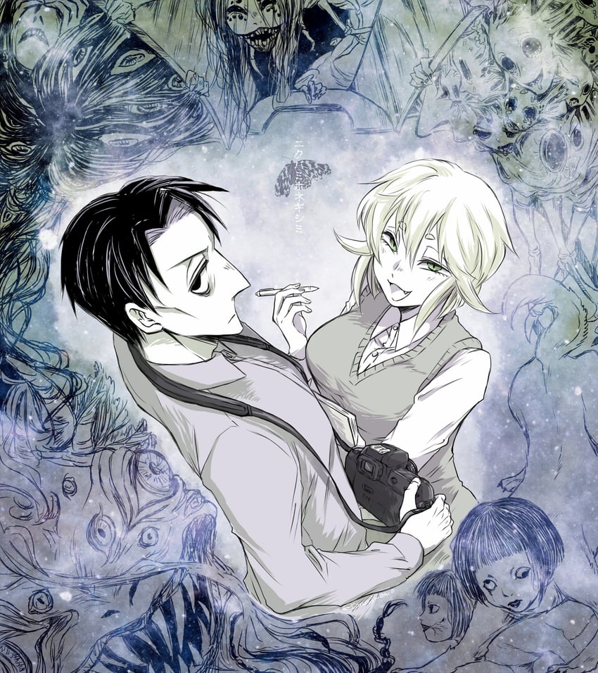 asama hirotaka and inubousaki shioi (nikubami honegishimi) drawn by runarica0914