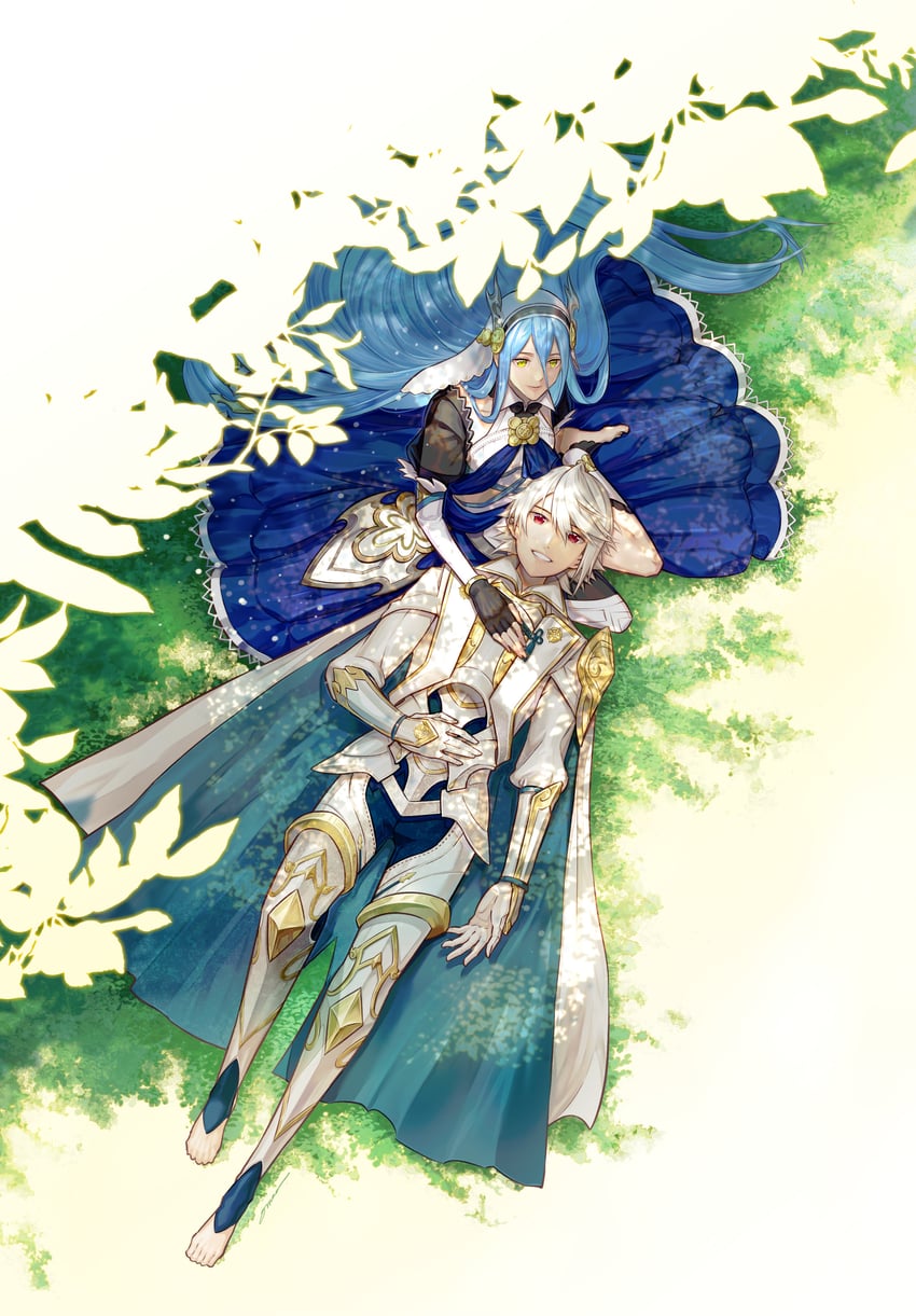 azura and male corrin (fire emblem and 3 more) drawn by amao_miyuki