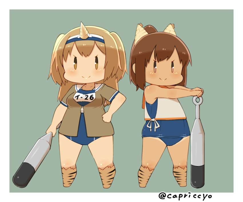 i-401 and i-26 (kantai collection) drawn by capriccyo