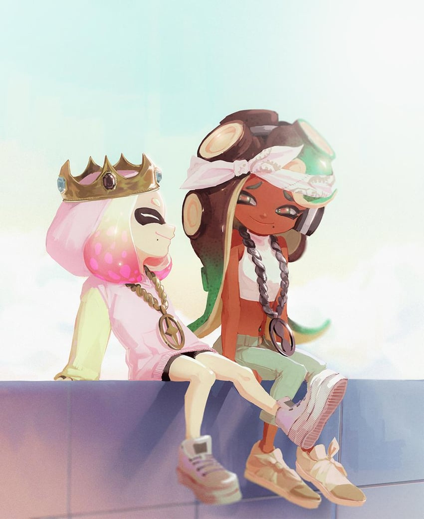 marina and pearl (splatoon and 1 more) drawn by sophie_(693432)