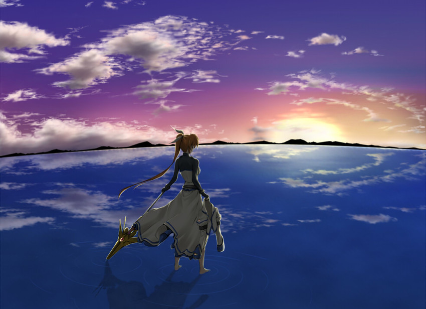 takamachi nanoha and raising heart (lyrical nanoha and 1 more) drawn by aito_(indigorabbit)