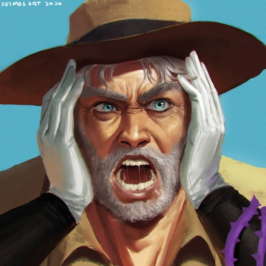 joseph joestar and hermit purple (jojo no kimyou na bouken and 1 more) drawn by deimos_art