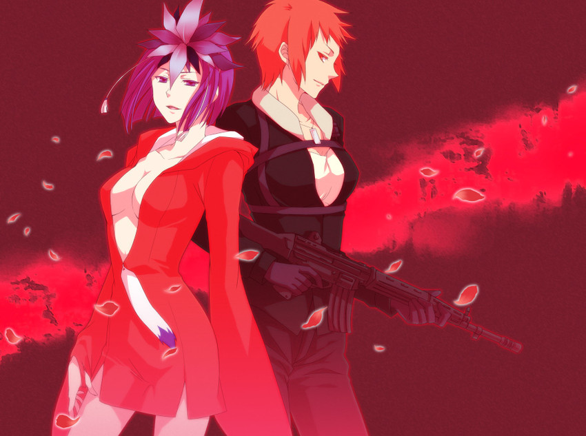 kuzuryuu amane and izuna misaki (devil survivor and 1 more) drawn by makoto_(truechild)