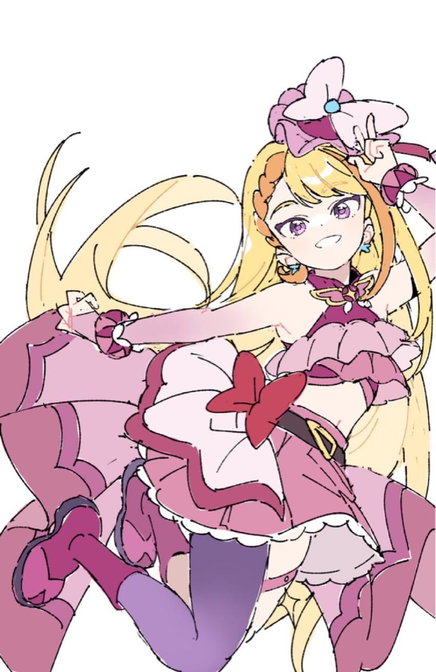 hijiri ageha and cure butterfly (precure and 1 more) drawn by ginjiro_(ginjiroxx)