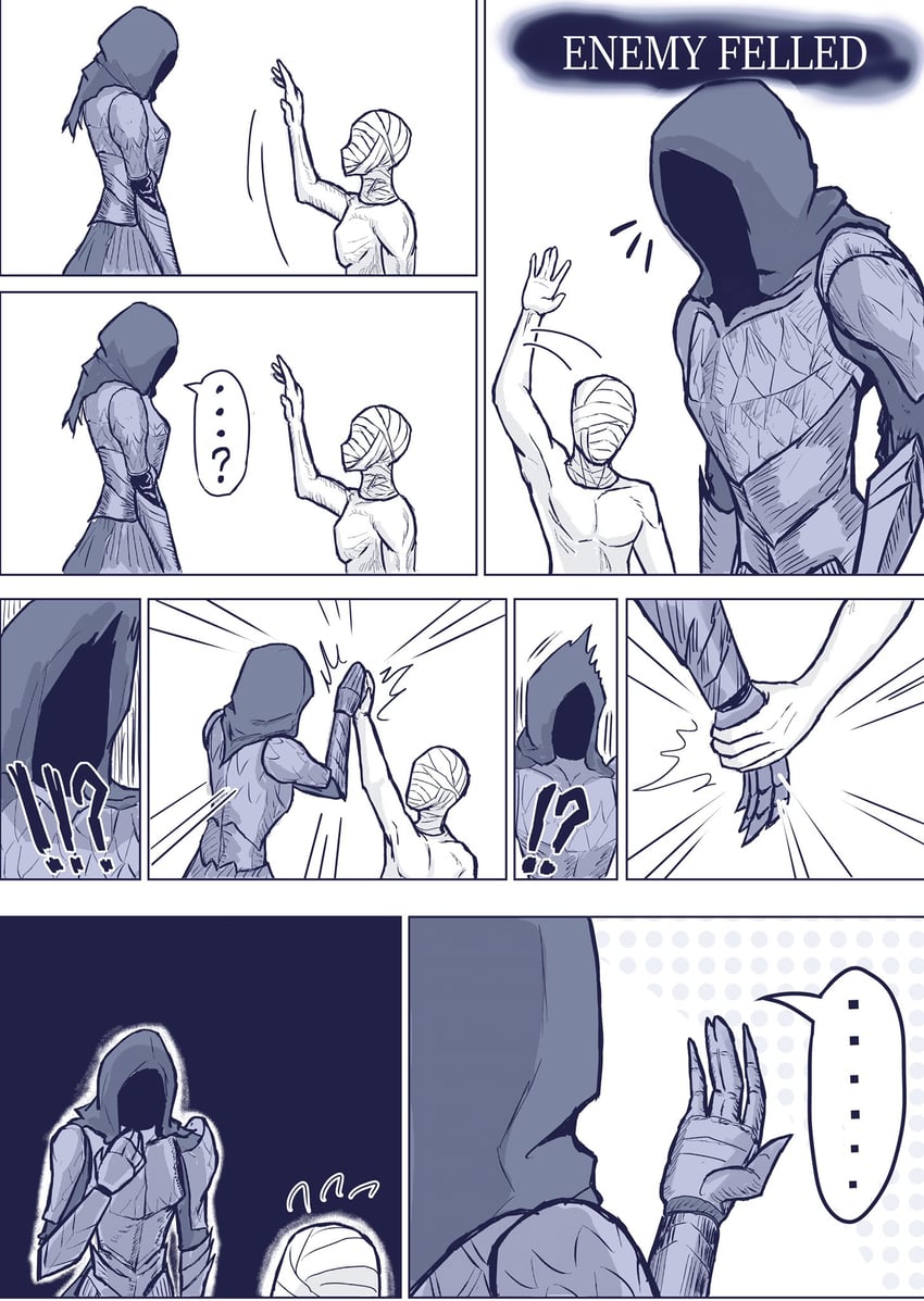tarnished, black knife assassin, and black knife tiche (elden ring) drawn by kugi_baketu