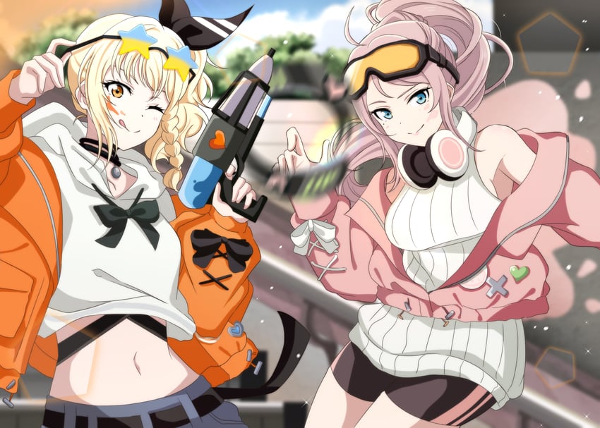 miyashita ai and zhong lanzhu (love live! and 1 more) drawn by yumel_lot