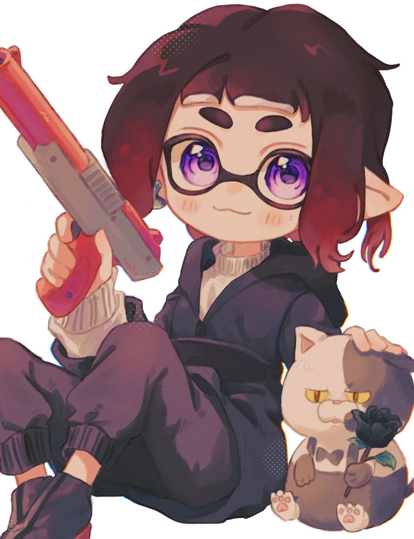 inkling player character, inkling girl, and judd (splatoon) drawn by ochocho2828