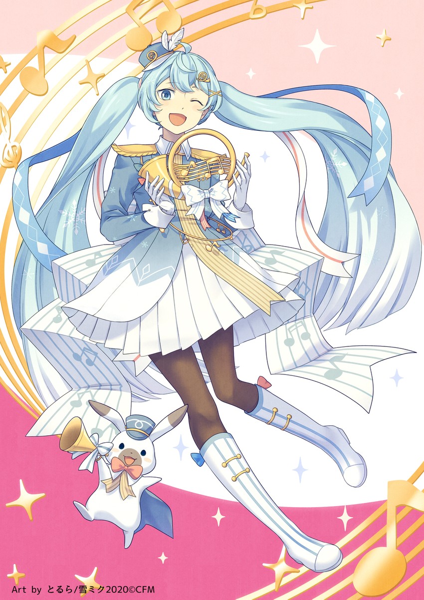 hatsune miku, yuki miku, and rabbit yukine (vocaloid) drawn by torla16