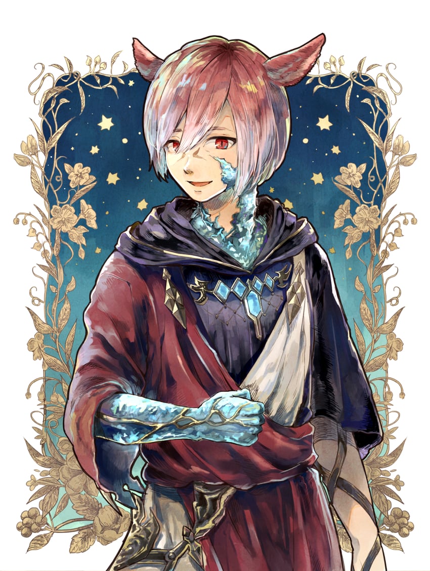 g'raha tia and crystal exarch (final fantasy and 1 more) drawn by seto_(gf_gnsn)