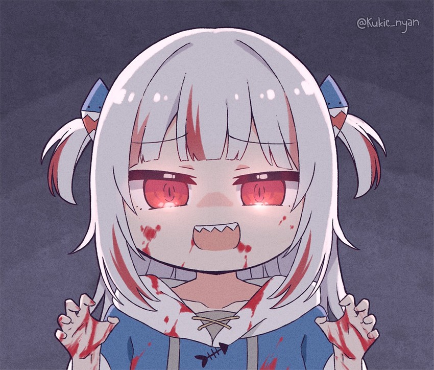 gawr gura (hololive and 2 more) drawn by kukie-nyan