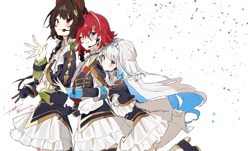 lize helesta, ange katrina, and inui toko (nijisanji) drawn by eddke9s4ik52530