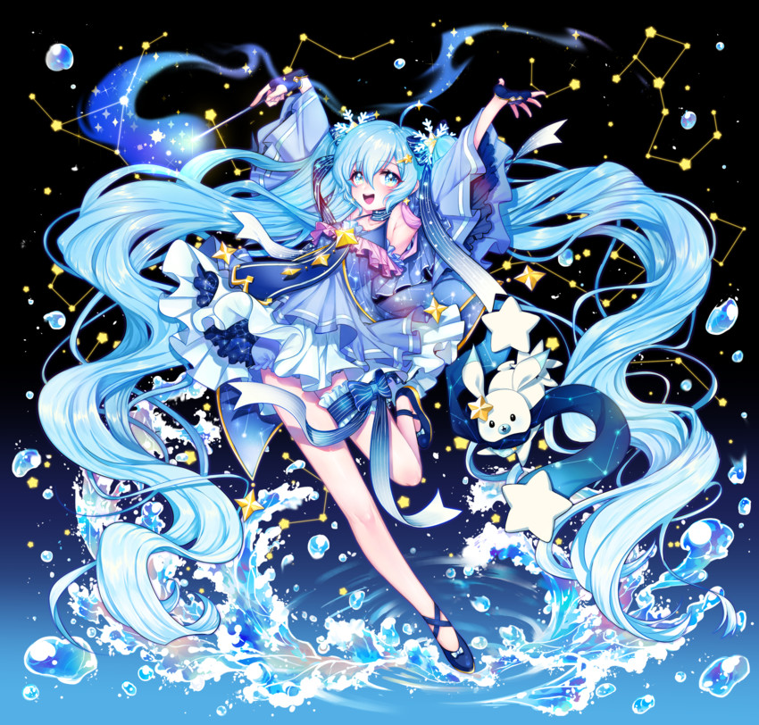 hatsune miku, yuki miku, and rabbit yukine (vocaloid) drawn by gongyo