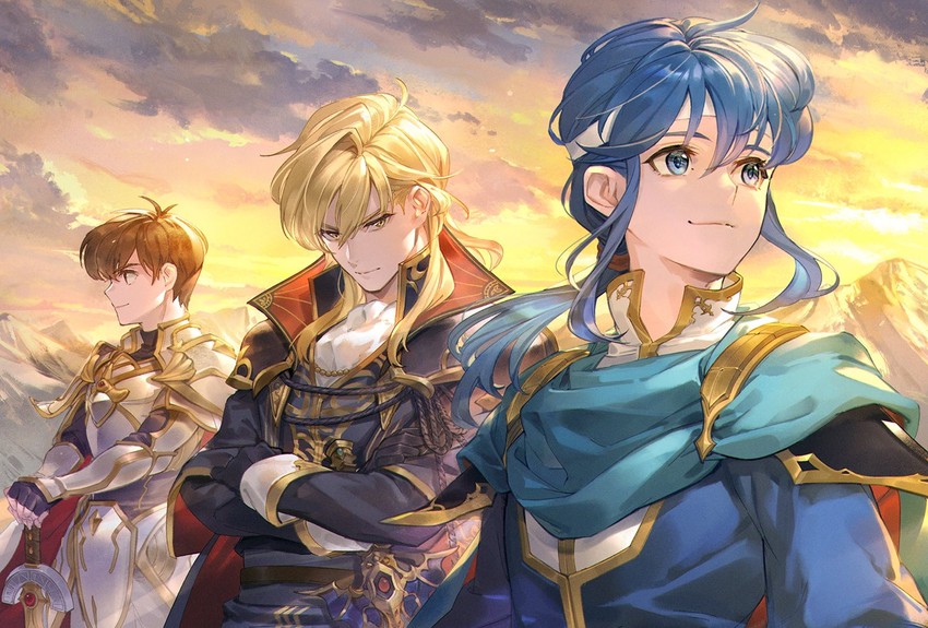seliph, leif, and ares (fire emblem and 1 more) drawn by bomssp