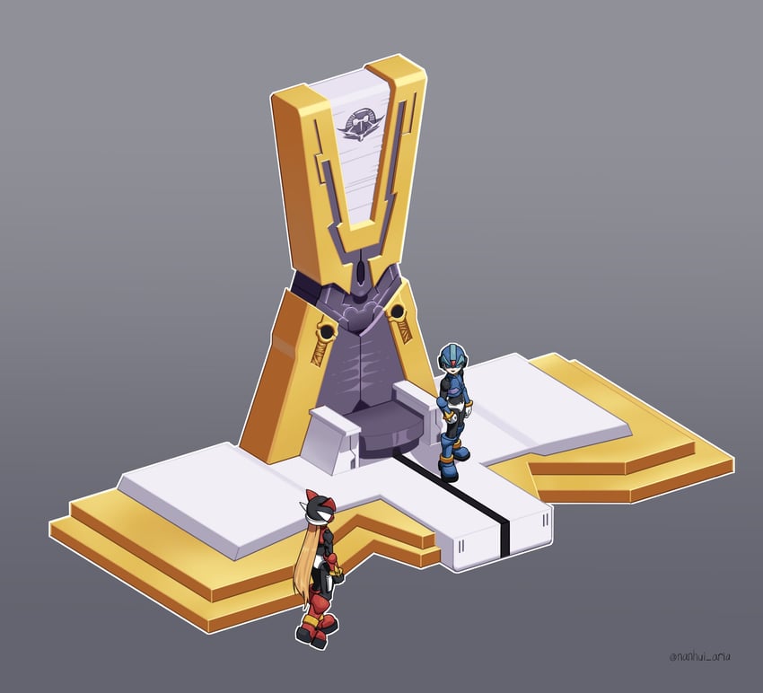zero, x, and zero(z) (mega man and 2 more) drawn by nanhui_aria