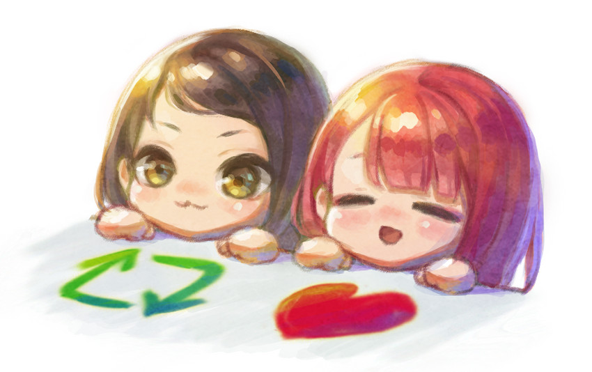 kamiki mikami and hiiragi tsubomi (22/7) drawn by mimotaroo