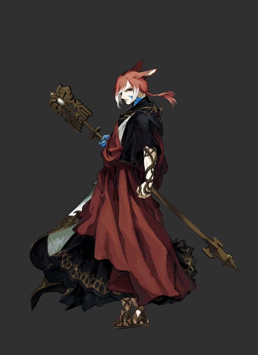 g'raha tia and crystal exarch (final fantasy and 1 more) drawn by piyomotsu