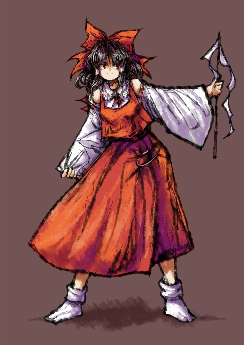 hakurei reimu (touhou and 1 more) drawn by 2b-ge