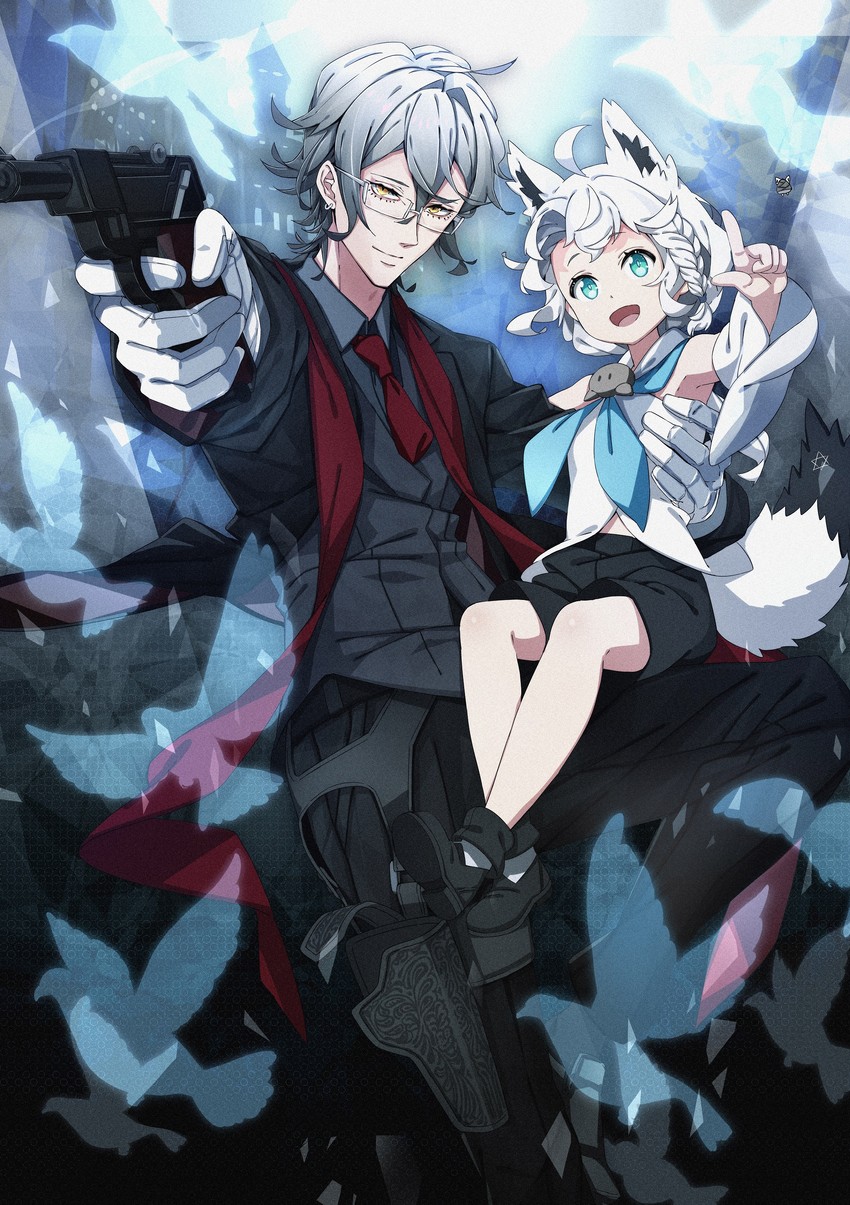 shirakami fubuki and oruyanke (original and 1 more) drawn by cno