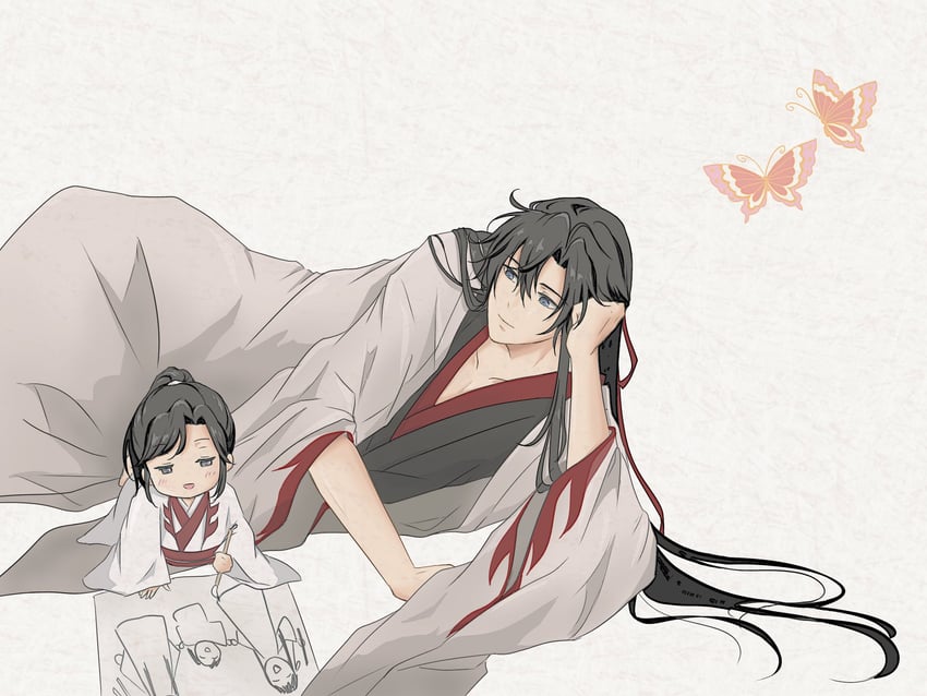 wei wuxian and lan sizhui (modao zushi) drawn by parrrrrrrrko