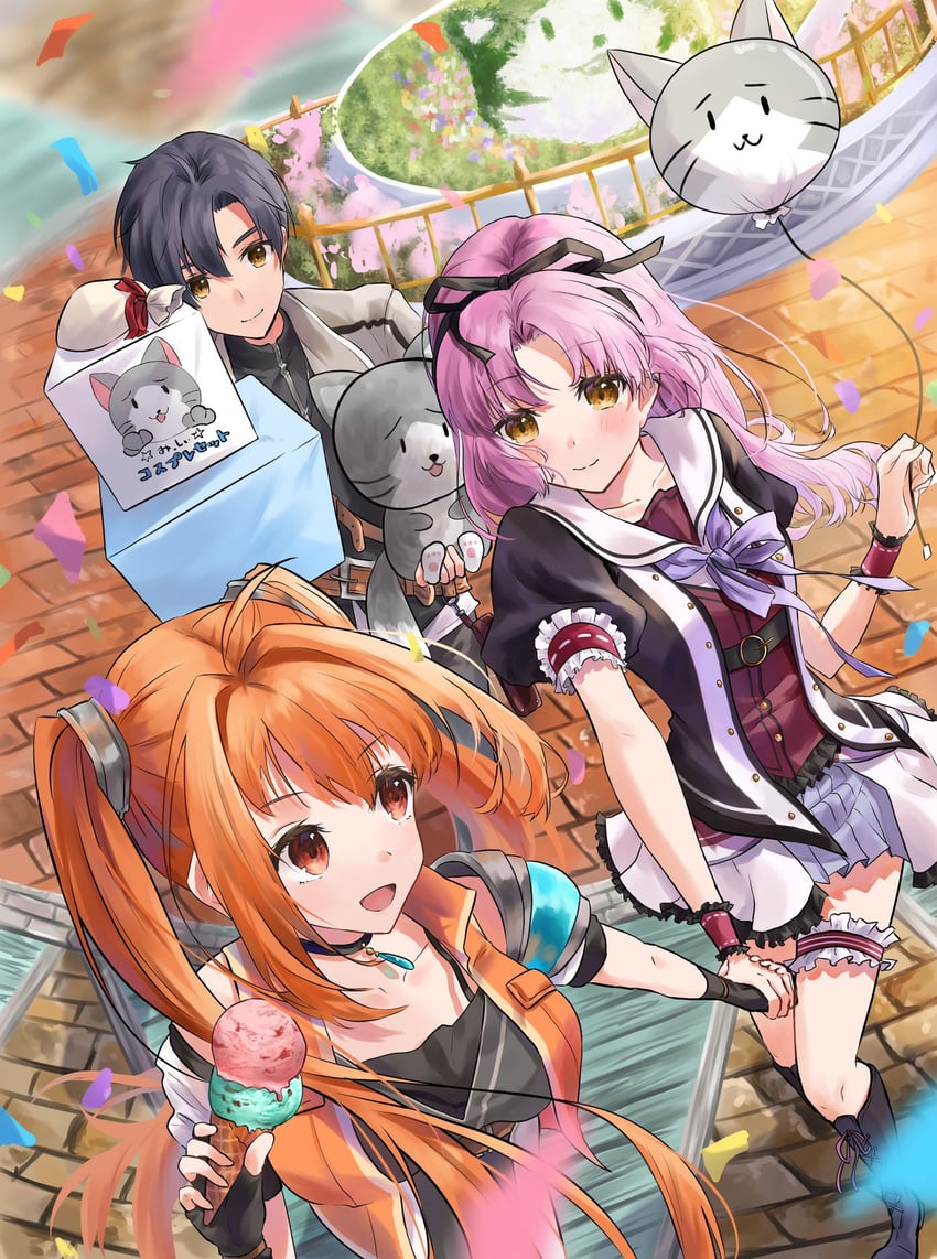 renne, estelle bright, joshua bright, and mishy (eiyuu densetsu and 2 more) drawn by meruruu2008
