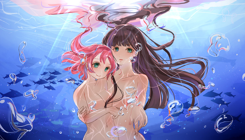 kurosawa dia and kurosawa ruby (love live! and 1 more) drawn by demizu_reiko